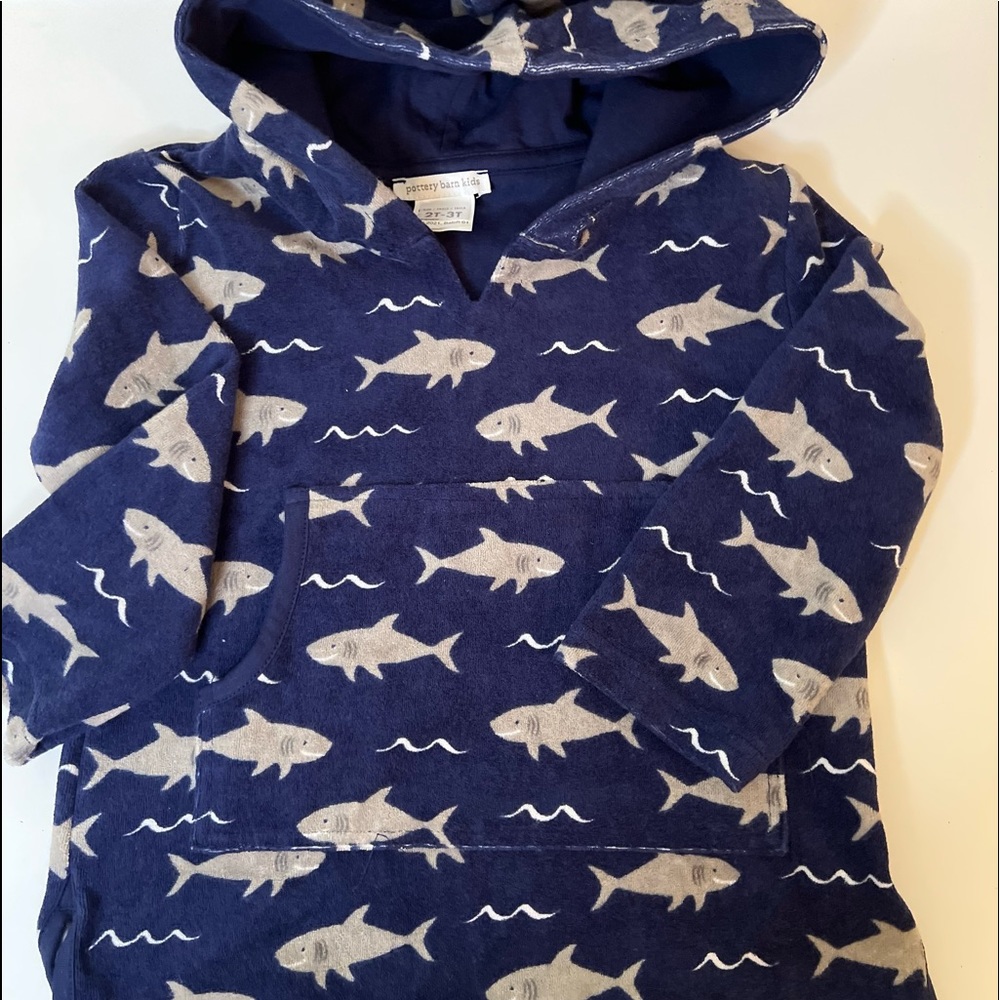 Pottery barn kids Shark beach coverup